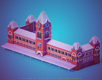 Chennai Central Railway Station- 3D art