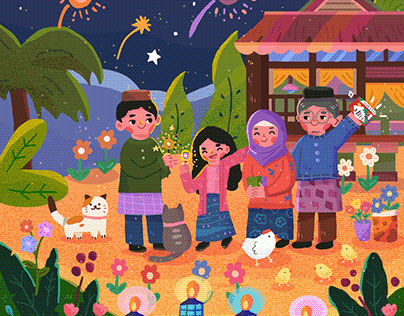 Raya reunion illustration: Eid Mubarak!