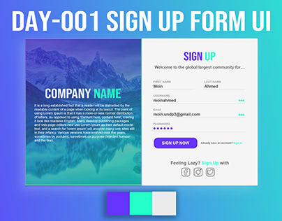 Sign Up Form UI Day-001