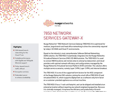 Data sheet for Nuage Networks