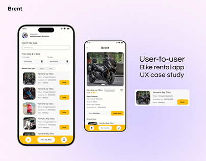 Brent - User-to-user Bike rental app UIUX case study