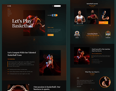 Basketball Association Landing Page Design