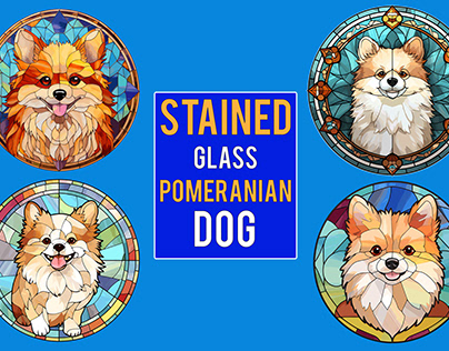 Stained Glass Pomeranian Dog Bundle