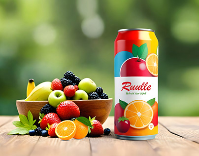Fruit Fresh Drink Can Label Design