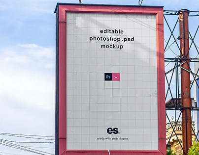 Vertical Billboard Mockup (PSD)