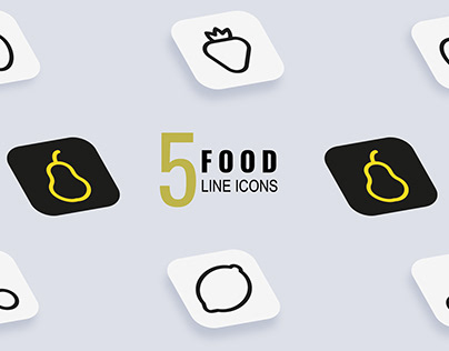 5 food line icons (concept project)