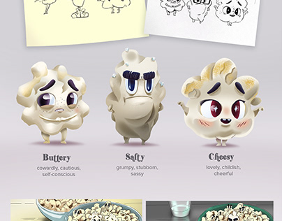 Popcorn Character Design