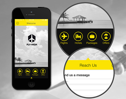 Fly High mobile App/ Home page