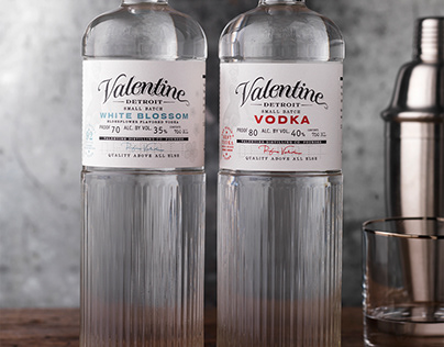 Valentine Vodka Packaging, Logo, Custom Bottle Design