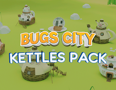 Bugs City LowPoly Stylized Kettles Pack