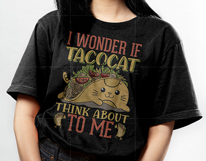 Tacocat t shirt design taco illustration