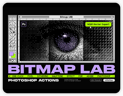 Bitmap LAB – one-click Photoshop halftone action