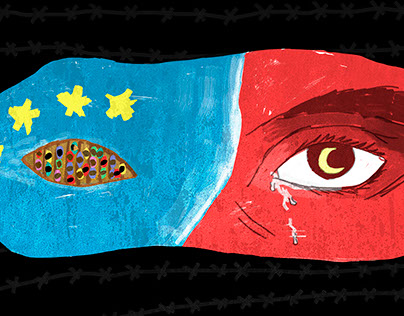 Ilustración "Ojos refugiados"