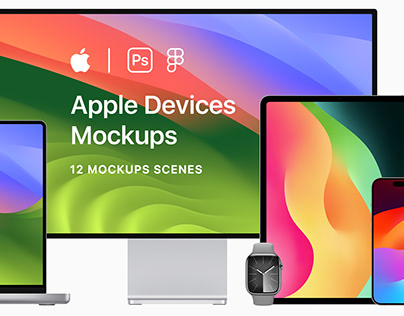 12 Apple Devices Mockups - 2024