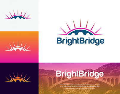 BrightBridge logo design. Bridge logo
