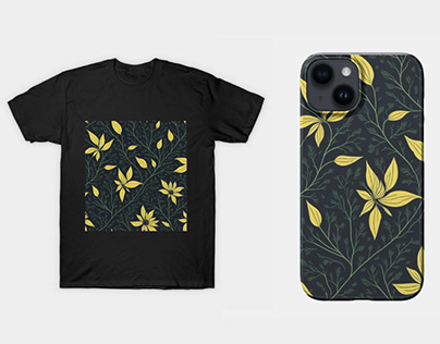 Yellow flowers pattern T-Shirt | TeePublic