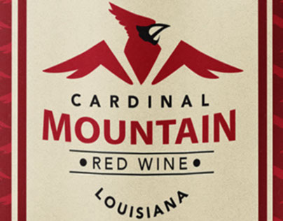 Cardinal Mountain Wine Bottle Design