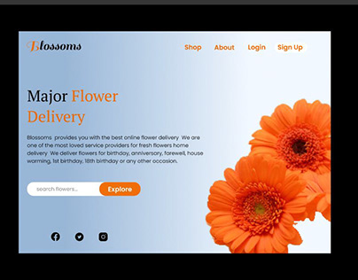 Landing Page for flower shop
