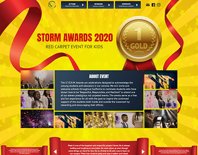 Celebratory events page for children's awards ceremony.
