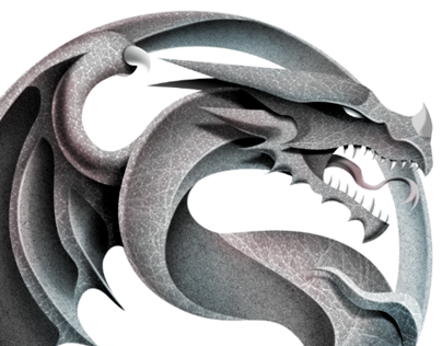 Dragon Ying Yang Illustration