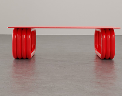 Sietes | Red coffee table.
