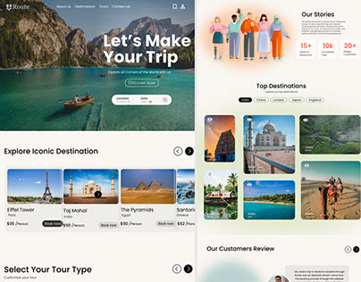 Travel Website Landing Page design