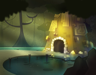 Ancient Temple - Scenery Illustration