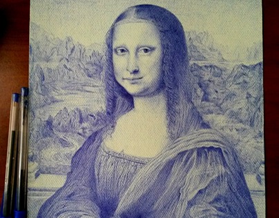 "Mona lisa" ballpoint on paper 22x32 cm size
