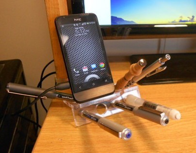 Lasercut Clear Acrylic Phone Charger and Stand