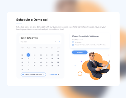 Schedule a call - Page UI/UX