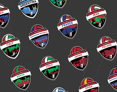 Volleyball country badges