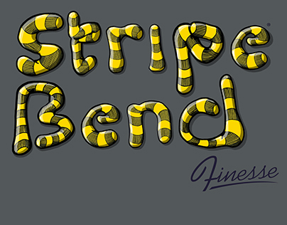 Stripe Bend Finesse Typeface Design.