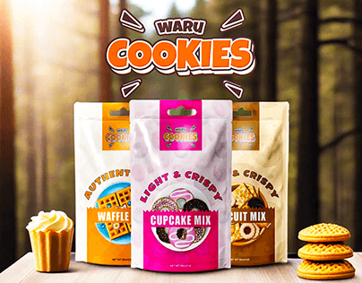 BISCUIT, CUPCAKE, WAFFLE MIX PACKAGING AND LABEL DESIGN