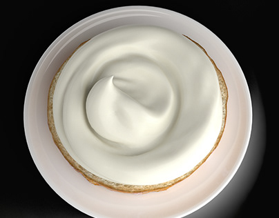 Replica of Advertising Image of the Sour Cream in 3D
