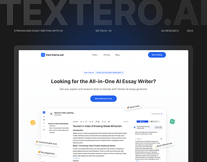 Textero.ai | Essay writing with AI | UX case