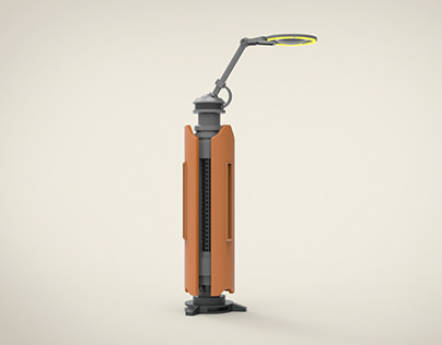 Industrial Searchlight. Concept 3D Model
