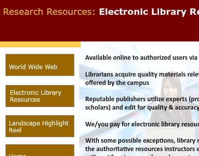 Tutorial Electronic Library Resoures Page