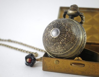 Art Deco Watch "Weaver Orb" Watch Necklace