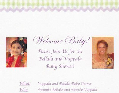 Baby shower invitation plus envelope