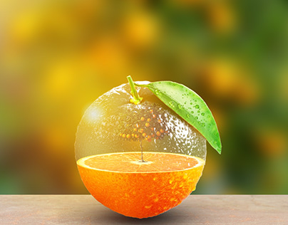 Transparent effect in Orange poster using photoshop ✨