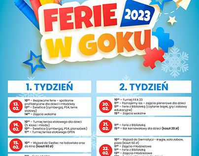 Plakat - Ferie w GOKu 2023