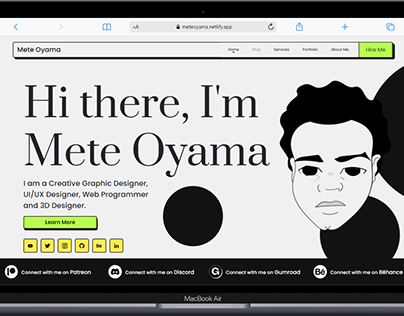 Project thumbnail - Mete Oyama Portfolio Website