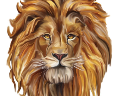 Digital painting,lion