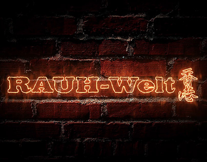 RauhWeltRWB neon logo, Porsche craftsman