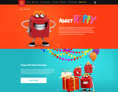 McDonald's HAPPY page designs