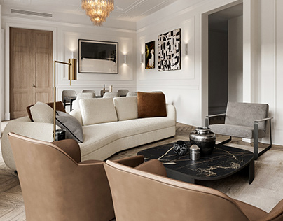 Design project of an apartment in a classic style