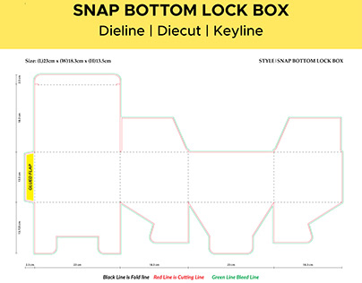 Snap Bottom Lock Box Diecut