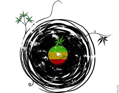 Reggae Music Peace - Vinyl Records Weed Pot Reggae!