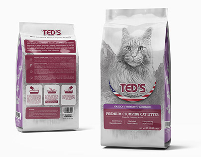 TED's cat litter package design
