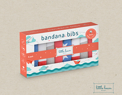 Little Bean Baby - Organic Bandana Bibs - Package Desig
